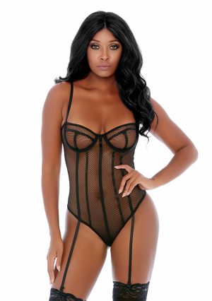 Caged in Love Net Teddy - Black - XL - Afbeelding 1