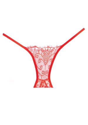 Adore Enchanted Belle Panty ( Crotchless ) - Red - O/S - Afbeelding 2