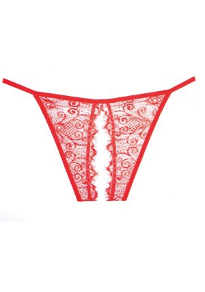 Adore Enchanted Belle Panty ( Crotchless ) - Red - O/S - Afbeelding 3