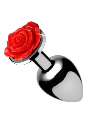 Red Rose Butt Plug - Medium - Red - Afbeelding 1