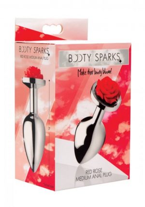 Red Rose Butt Plug - Medium - Red - Afbeelding 3