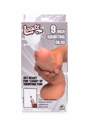 9 Inch Realistic Dual Density Squirting Dildo - Flesh - Afbeelding 5