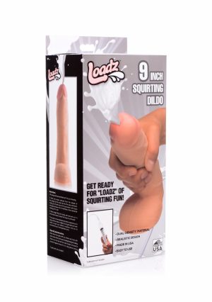 9 Inch Realistic Dual Density Squirting Dildo - Flesh - Afbeelding 6