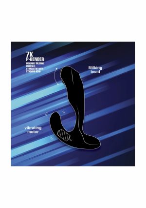 7X P-BENDER Bendable Prostate Stimulator with Stroking Bead - Bl - Afbeelding 7