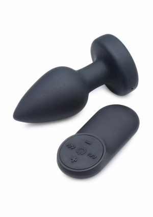 Silicone Vibrating LED Plug - Large - Black - Afbeelding 1