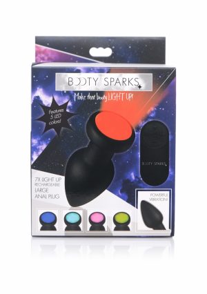 Silicone Vibrating LED Plug - Large - Black - Afbeelding 11