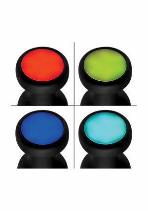 Silicone Vibrating LED Plug - Large - Black - Afbeelding 7