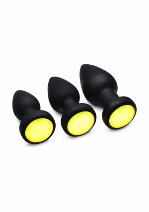 Silicone Vibrating LED Plug - Large - Black - Afbeelding 9