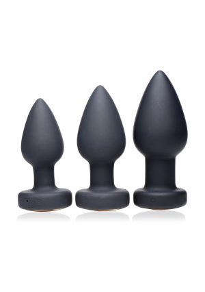 Silicone Vibrating LED Plug - Medium - Black - Afbeelding 8