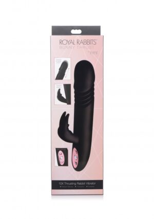 Royal Rabbits Bunny Thrust 10X Thrusting Rabbit Vibrator - Black - Afbeelding 10