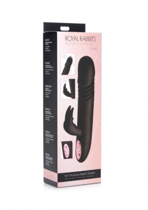 Royal Rabbits Bunny Thrust 10X Thrusting Rabbit Vibrator - Black - Afbeelding 12