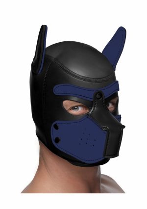 Neoprene Puppy Hood - Black and Blue - Afbeelding 1