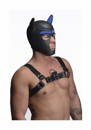 Neoprene Puppy Hood - Black and Blue - Afbeelding 3