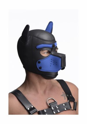 Neoprene Puppy Hood - Black and Blue - Afbeelding 4