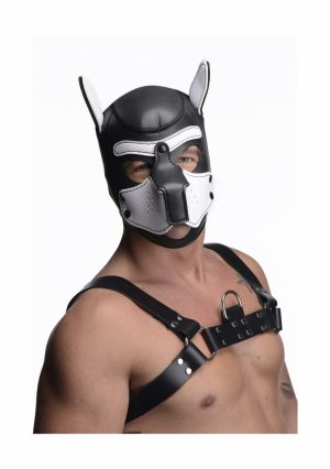 Neoprene Puppy Hood - Black and White - Afbeelding 1