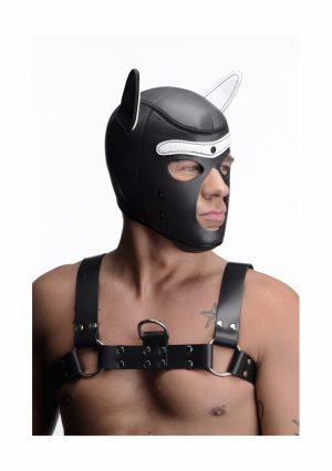 Neoprene Puppy Hood - Black and White - Afbeelding 5