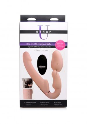 10X Evoke Ergo-Fit Inflatable Vibrating Strapless Strap-On- F - Afbeelding 6