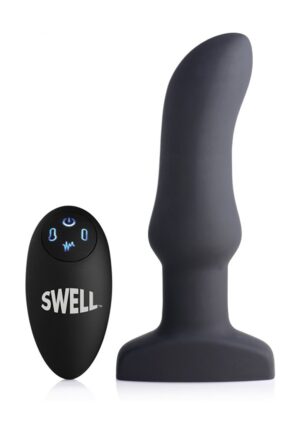 10X Inflatable + Vibrating Curved Silicone Anal Plug - Afbeelding 1