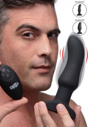 10X Inflatable + Vibrating Curved Silicone Anal Plug - Afbeelding 6