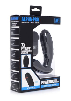 7x P-Thump Tapping Prostate Vibe with Remote Control - Black - Afbeelding 2