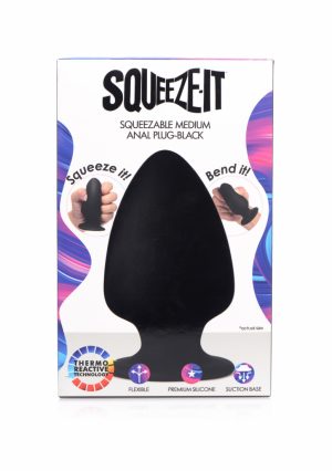Squeezable Medium Anal Plug - Black - Afbeelding 11