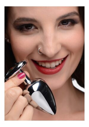 Rainbow Prism Heart Anal Plug - Large - Silver - Afbeelding 4