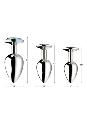Rainbow Prism Gem Anal Plug - Medium - Silver - Afbeelding 4
