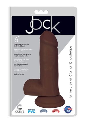 6 Inch Dong with Balls - Brown - Afbeelding 2