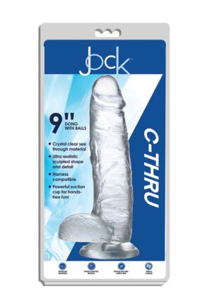 9 Inch C-Thru Dong with Balls - Clear - Afbeelding 2