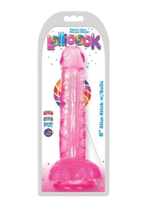 8 Inch Slim Stick with Balls Cherry Ice - Pink - Afbeelding 2