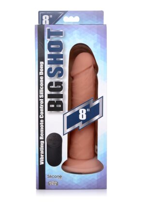 8 Inch Vibrating Remote Control Silicone Dildo - Flesh - Afbeelding 2