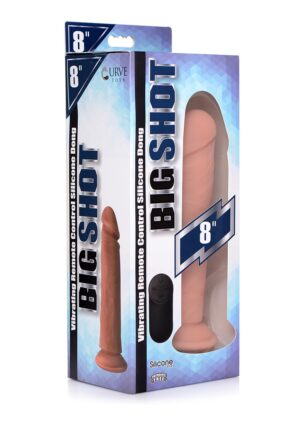 8 Inch Vibrating Remote Control Silicone Dildo - Flesh - Afbeelding 5