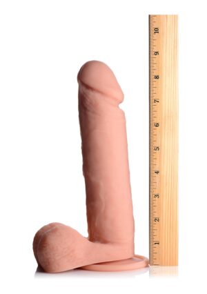 9 Inch Vibrating Remote Control Silicone Dildo with Balls - Fles - Afbeelding 9