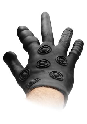 Silicone Stimulation Glove - Black - Afbeelding 1