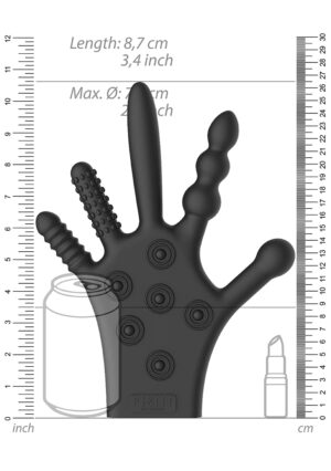 Silicone Stimulation Glove - Black - Afbeelding 4