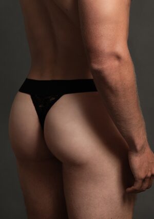 Lace Thong - Black - S/M - Afbeelding 2