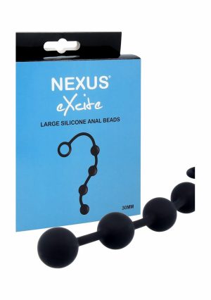 EXCITE Large Silicone Anal Beads - Black - Afbeelding 2