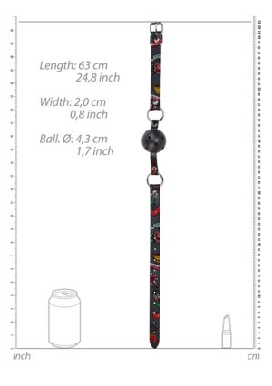 Breatheable Ball Gag - Old School Tattoo Style - Black - Afbeelding 5