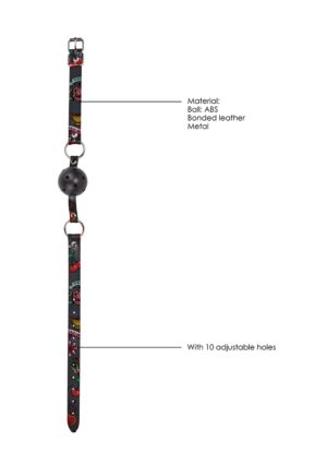 Breatheable Ball Gag - Old School Tattoo Style - Black - Afbeelding 6