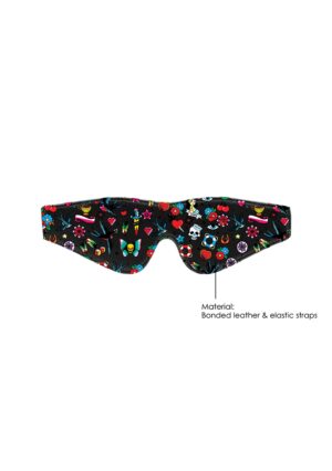 Printed Eye Mask - Old School Tattoo Style - Black - Afbeelding 6