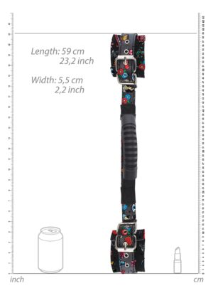Printed Handcuffs with Handle - Old School Tattoo Style - Black - Afbeelding 5