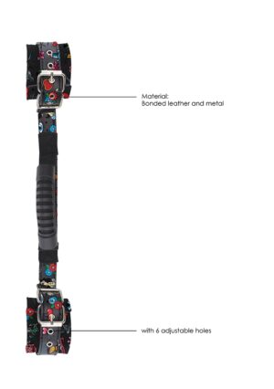 Printed Handcuffs with Handle - Old School Tattoo Style - Black - Afbeelding 6