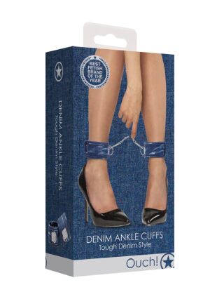 Denim Ankle Cuffs - Roughend Denim Style - Blue - Afbeelding 2
