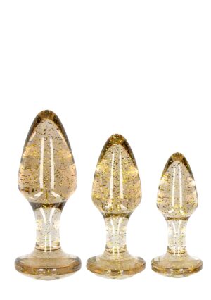 Acrylic Goldchip Butt Plug Set - Gold - Afbeelding 1