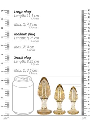 Acrylic Goldchip Butt Plug Set - Gold - Afbeelding 4