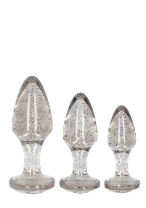Acrylic Silverchip Butt Plug Set - Silver - Afbeelding 1