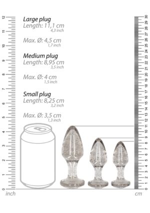 Acrylic Silverchip Butt Plug Set - Silver - Afbeelding 4