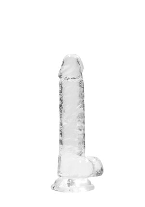 7" / 17 cm Realistic Dildo with Balls Transparent - Afbeelding 1