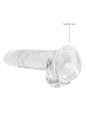 7" / 17 cm Realistic Dildo with Balls Transparent - Afbeelding 5