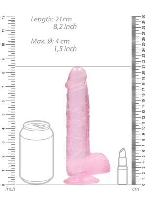 8" / 19 cm Realistic Dildo with Balls Pink - Afbeelding 3
